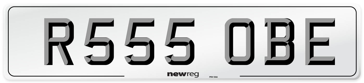 R555 OBE Number Plate from New Reg